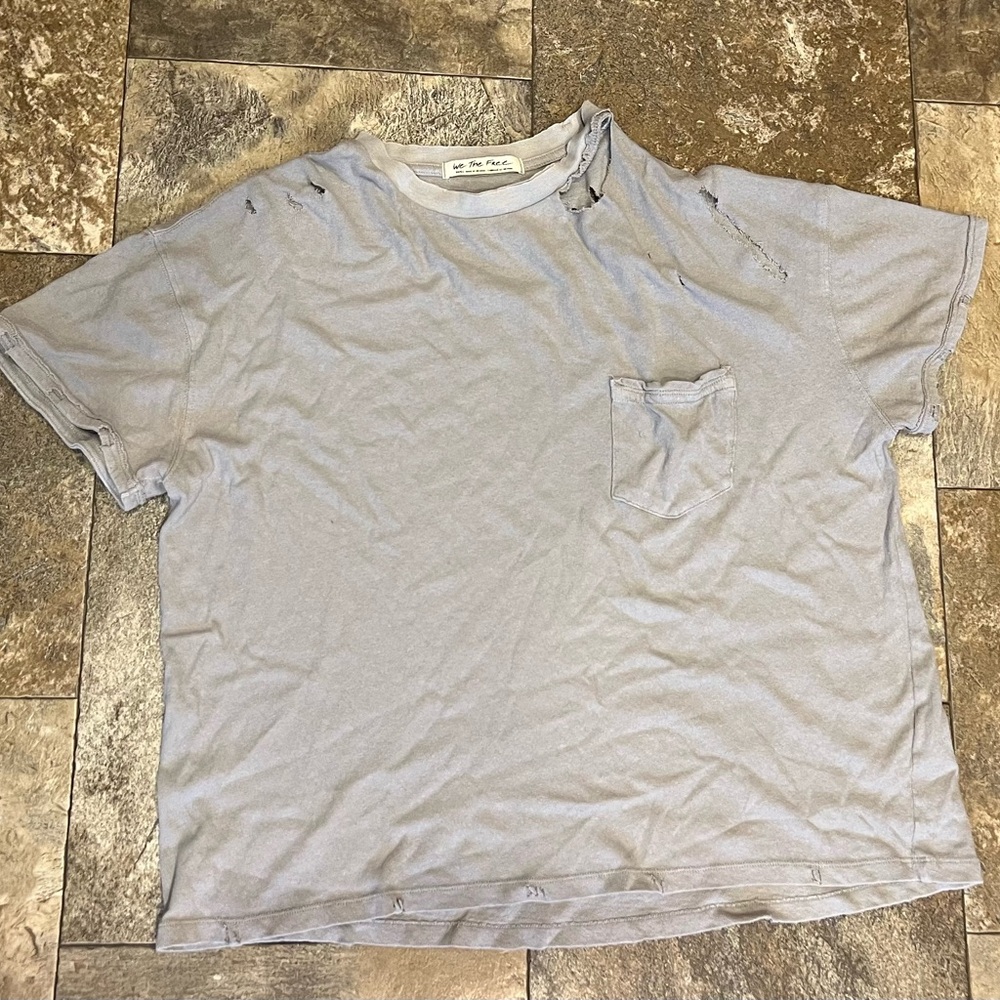 Free people ripped pocket tee